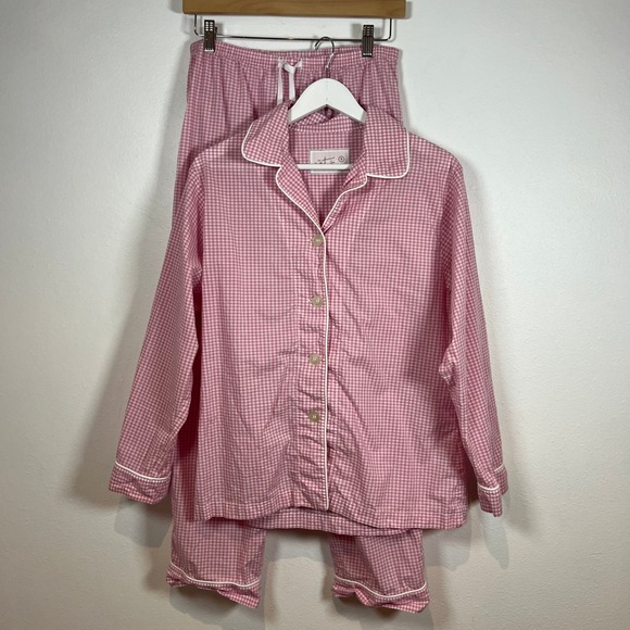 The Cat'S Pajamas Other - The Cat's Pajamas Set Pink Gingham Check Print 100% Cotton Womens Small Peru